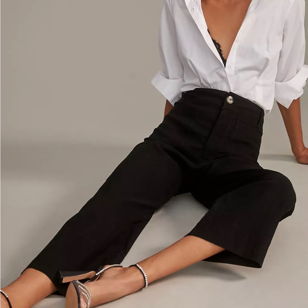 Anthropologie Maeve the Colette Cropped Wide Leg Pants